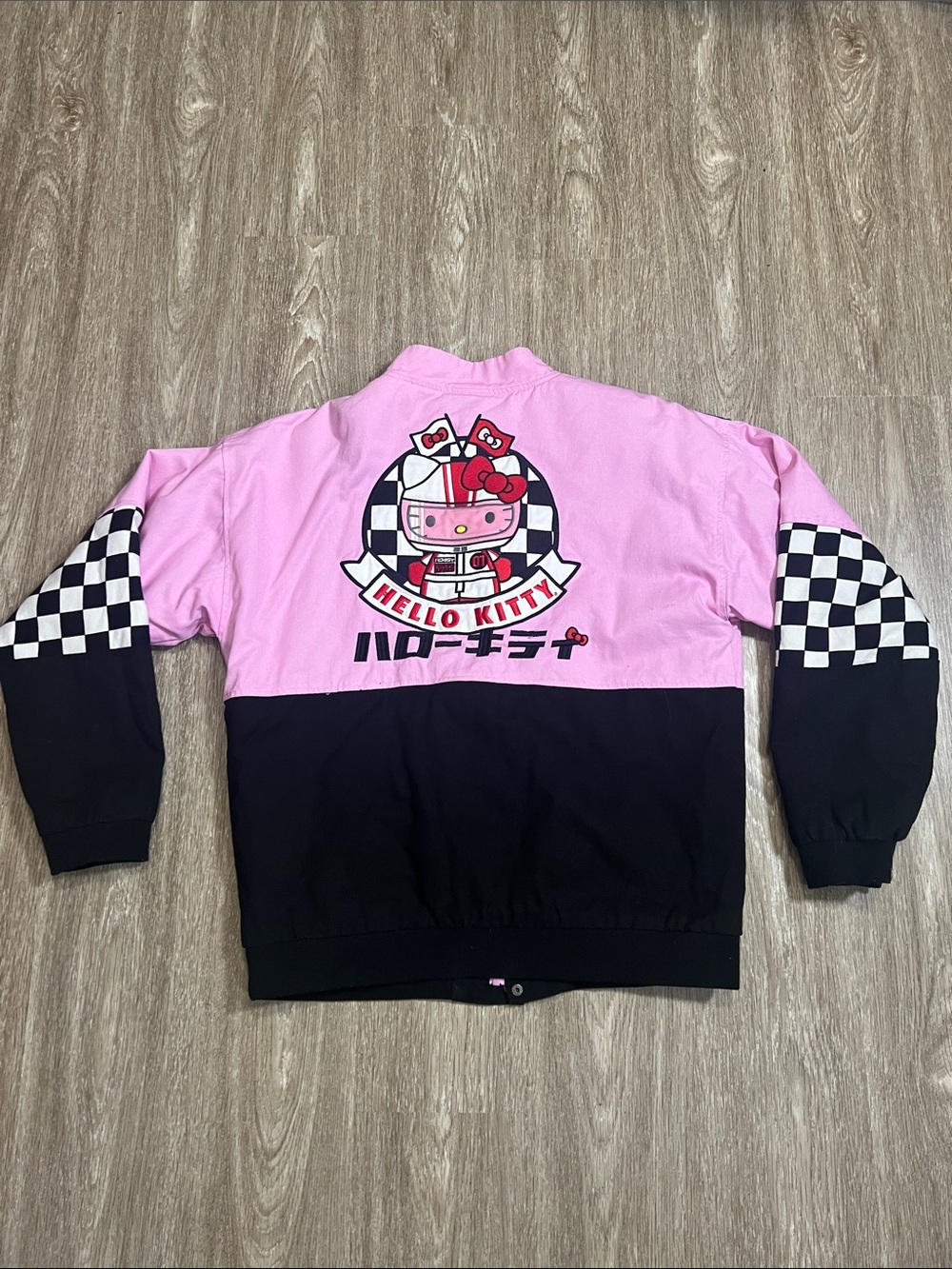 Hello Kitty Pink and Black Checkerboard Racing Jacket - Picture 3 of 5